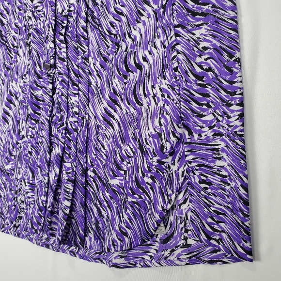 Calvin Klein Sleeveless Blouse Size Large with Purple, Black, and White Pattern - Picture 6 of 16